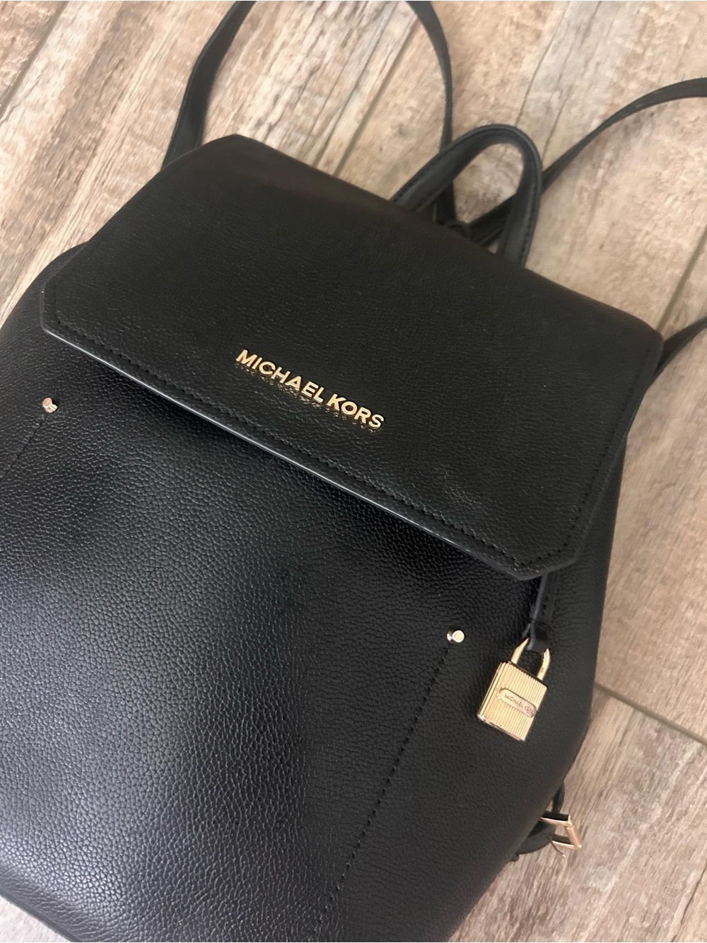 Michael Kors Hayes Medium Leather Backpack Black Purse - Picture 6 of 13